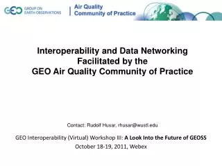 GEO Interoperability (Virtual) Workshop III: A Look Into the Future of GEOSS