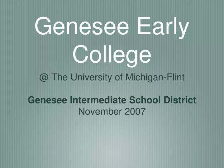 genesee early college