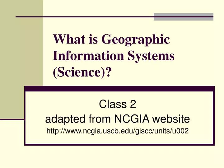 what is geographic information systems science