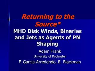 Returning to the Source* MHD Disk Winds, Binaries and Jets as Agents of PN Shaping