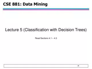 CSE 881: Data Mining