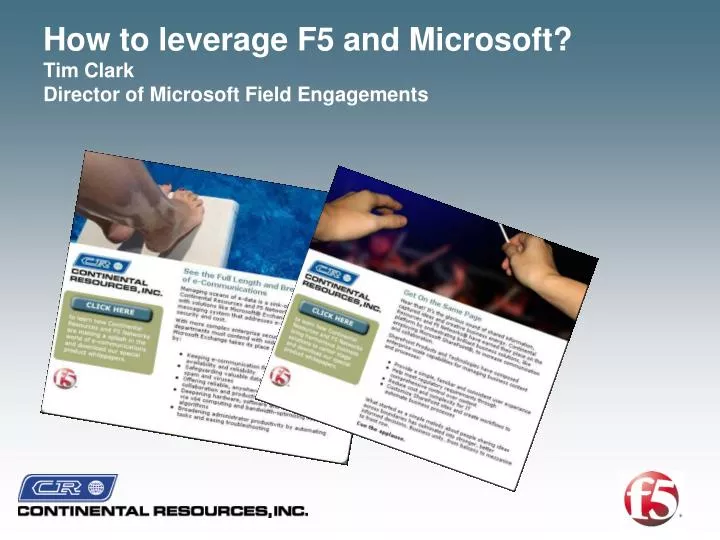 how to leverage f5 and microsoft tim clark director of microsoft field engagements