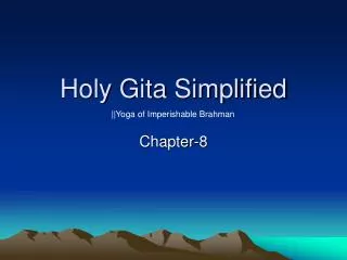 Holy Gita Simplified