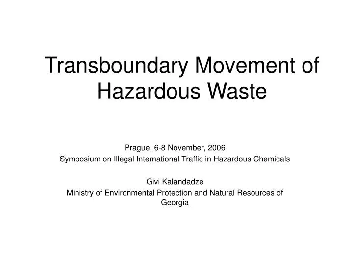 transboundary movement of hazardous waste