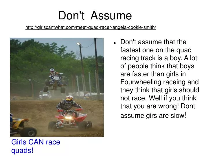 don t assume