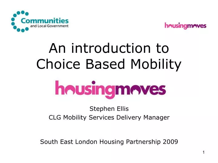 an introduction to choice based mobility