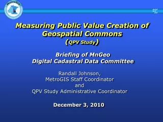 Measuring Public Value Creation of Geospatial Commons ( QPV Study )
