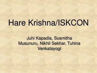 Hare Krishna/ISKCON