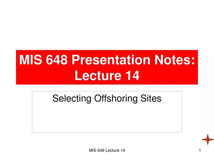 mis 648 presentation notes lecture 14