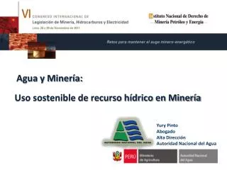 uso sostenible de recurso h drico en miner a