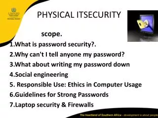PHYSICAL ITSECURITY