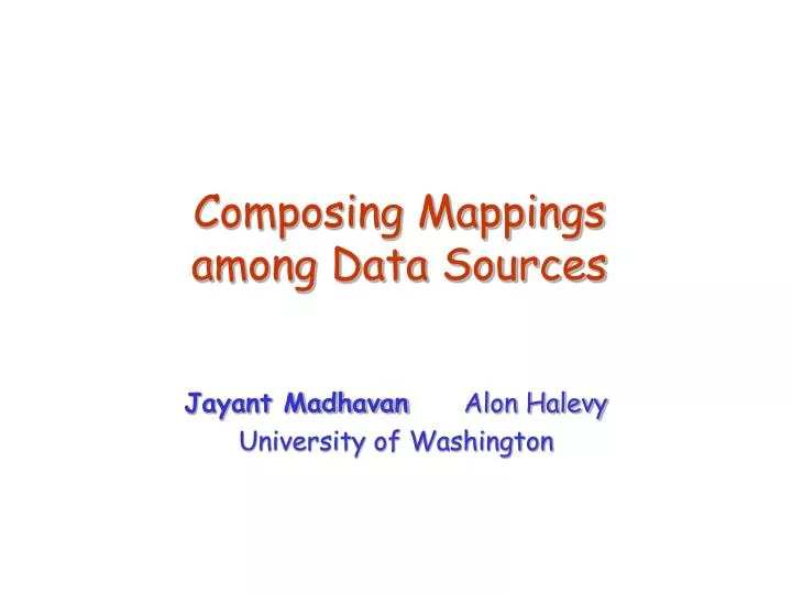 composing mappings among data sources