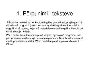 1 p rpunimi i teksteve