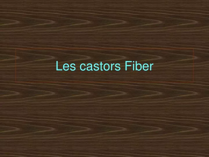 les castors fiber