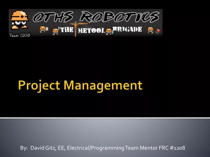 by david gitz ee electrical programming team mentor frc 1208