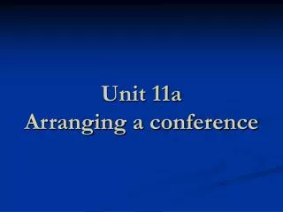 Unit 11a Arranging a conference