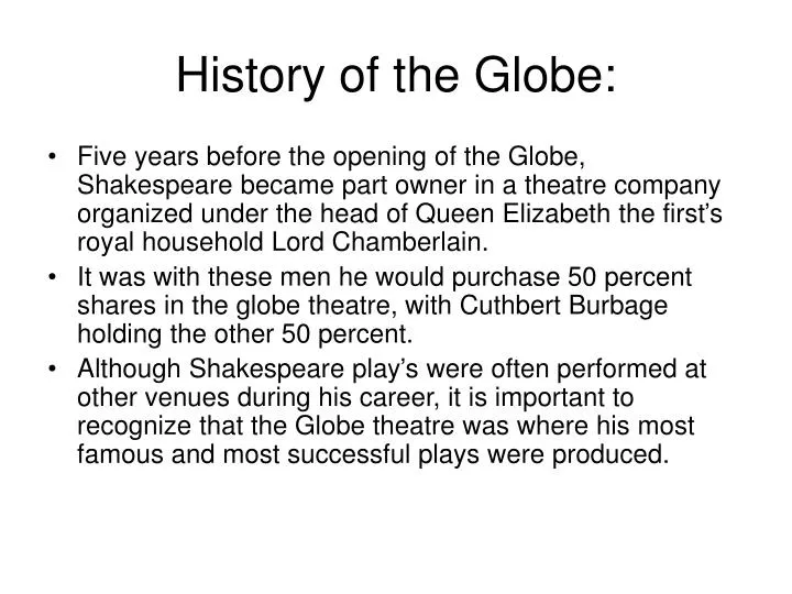 history of the globe