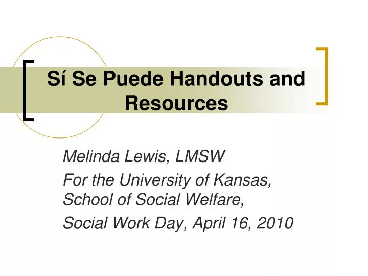 s se puede handouts and resources