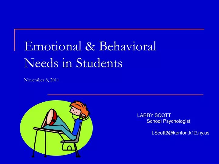 emotional behavioral needs in students november 8 2011