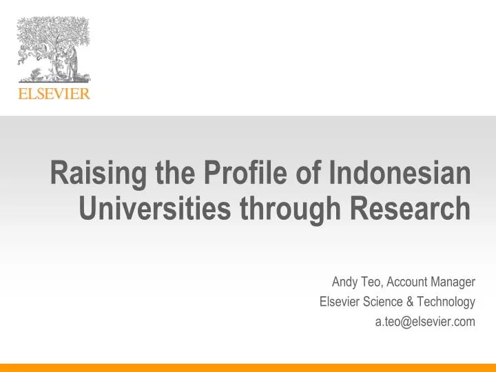 raising the profile of indonesian universities through research