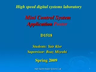 Mini Control System Application Poster