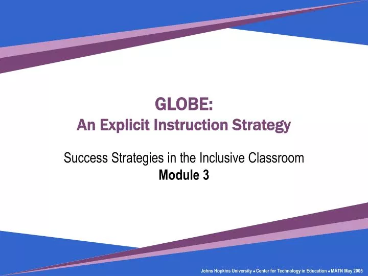 globe an explicit instruction strategy success strategies in the inclusive classroom module 3