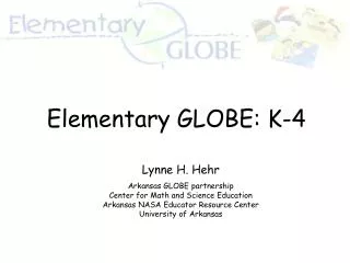 Elementary GLOBE: K-4