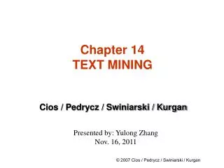 Chapter 14 TEXT MINING