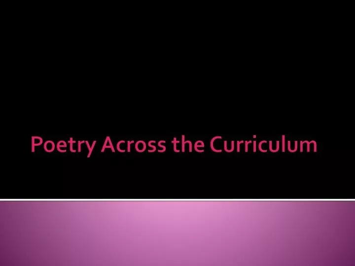 poetry across the curriculum