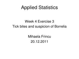 Applied Statistics