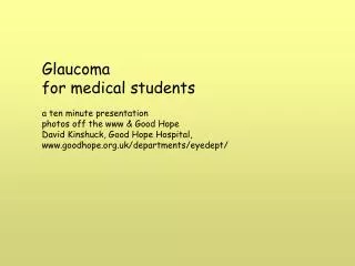 Glaucoma: what is happening