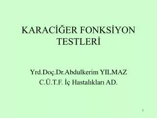 karac er fonks yon testler