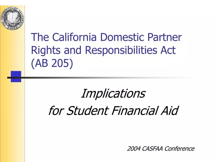 the c alifornia domestic partner rights and responsibilities act ab 205
