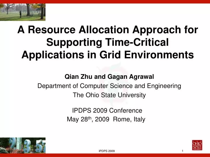a resource allocation approach for supporting time critical applications in grid environments