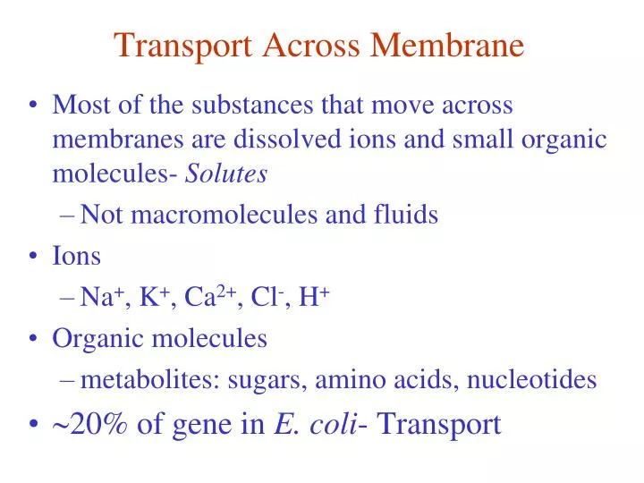 transport across membrane