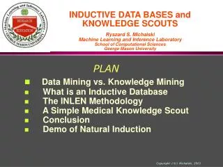 Data Mining vs. Knowledge Mining What is an Inductive Database The INLEN M ethodology