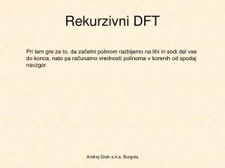 rekurzivni dft