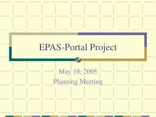 EPAS-Portal Project