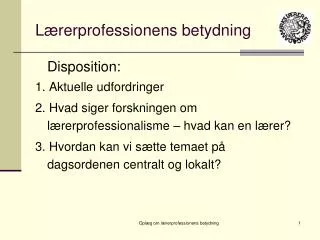 l rerprofessionens betydning