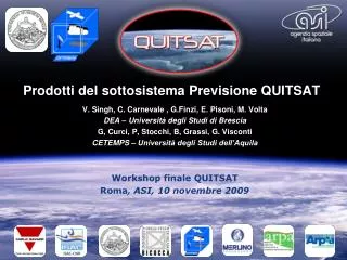 prodotti del sottosistema previsione quitsat