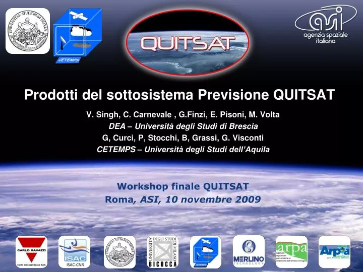 prodotti del sottosistema previsione quitsat