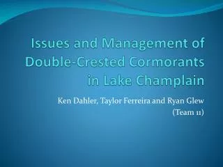Issues and Management of Double-Crested Cormorants in Lake Champlain