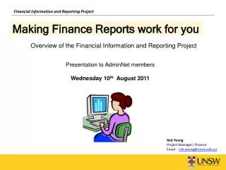 Financial Information and Reporting Project
