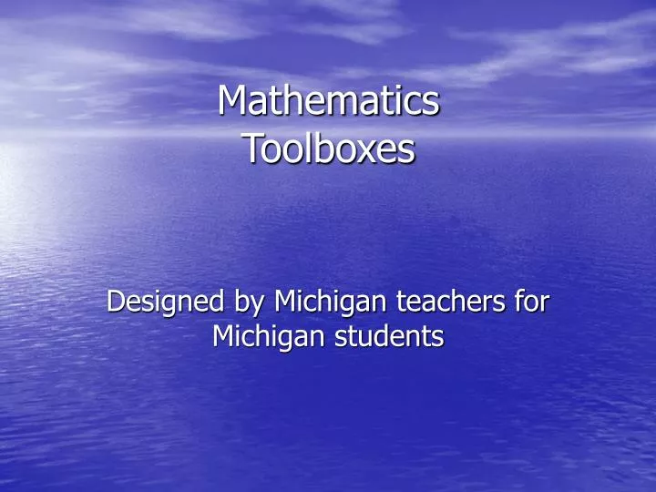 mathematics toolboxes