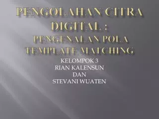 pengolahan citra digital pengenalan pola template matching