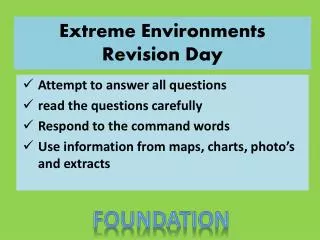 Extreme Environments Revision Day