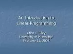 PPT - INTRODUCTION TO LINEAR PROGRAMMING PowerPoint Presentation, free ...