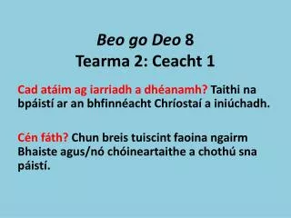 beo go deo 8 tearma 2 ceacht 1