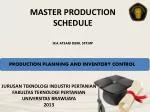 MASTER PRODUCTION SCHEDULE - slide 1