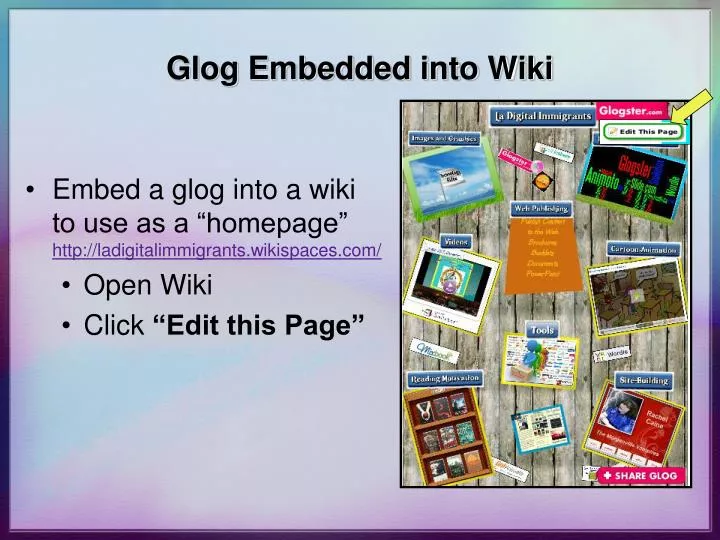 glog embedded into wiki